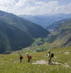 Randonneurs vers l'Alpage de Lécheron