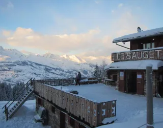 Terrasse avec vue sur le Mont Blanc