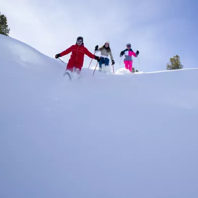 Schneeschuhwanderung durch den Pulverschnee in La Plagne