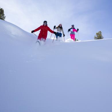 Schneeschuhwanderung durch den Pulverschnee in La Plagne