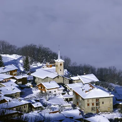 Blick auf das Dorf Longfoy in La Plagne