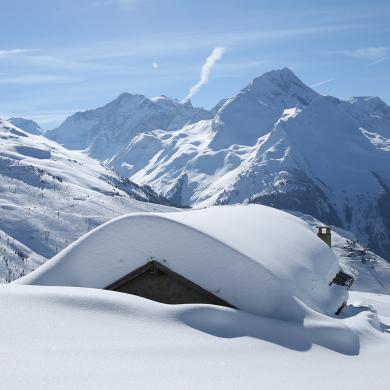 Verschneite Landschaft in La Plagne