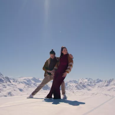 Tanz auf dem Gipfel des Mont St Jacques La Plagne