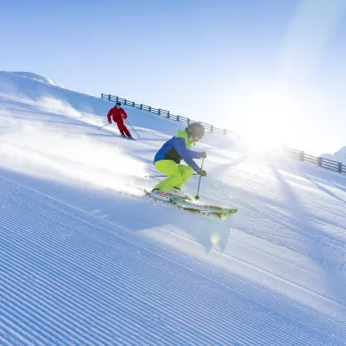 Skifahren mit Freunden in La Plagne