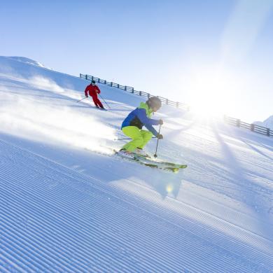 Skifahren mit Freunden in La Plagne