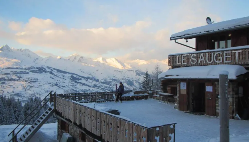 Terrasse avec vue sur le Mont Blanc