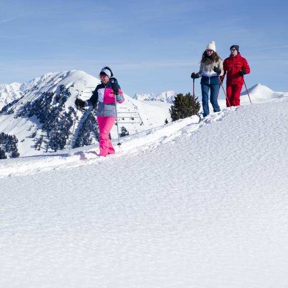 Schneeschuhwanderung mit Freunden in La Plagne