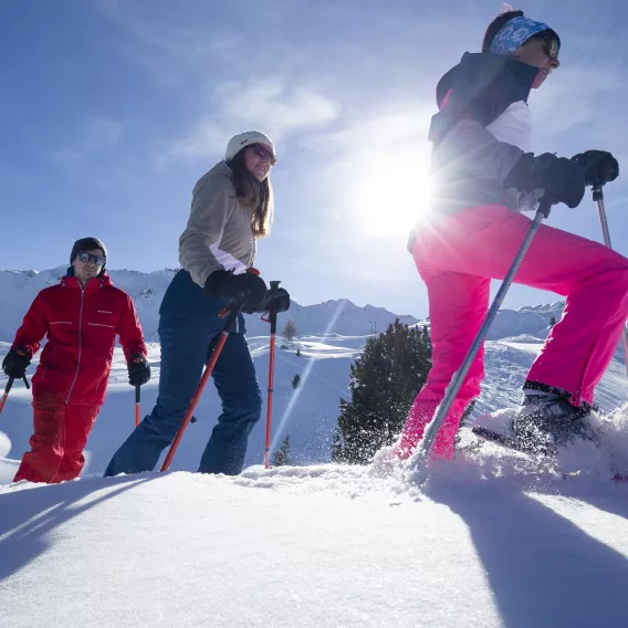 Schneeschuhwanderung mit Freunden La Plagne