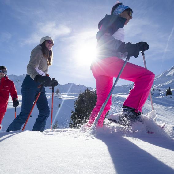Schneeschuhwanderung mit Freunden La Plagne
