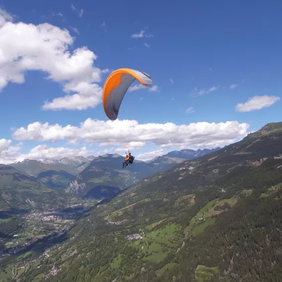 Paragliding Panoramablick auf La Plagne