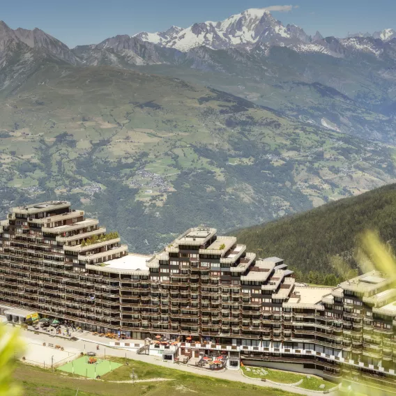 Plagne Aime 2000 mit Blick auf den Mont Blanc