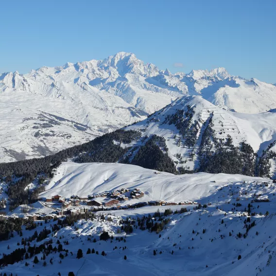 Dou du Praz in La Plagne verschneite Landschaft