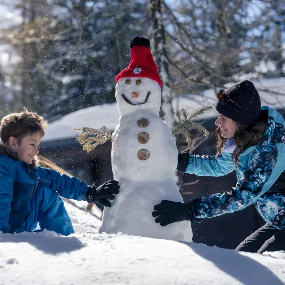 Schneemann in der Familie 