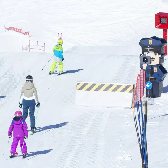 Skifahren auf dem Fun Slope in La Plagne