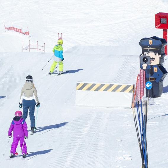 Skifahren auf dem Fun Slope in La Plagne