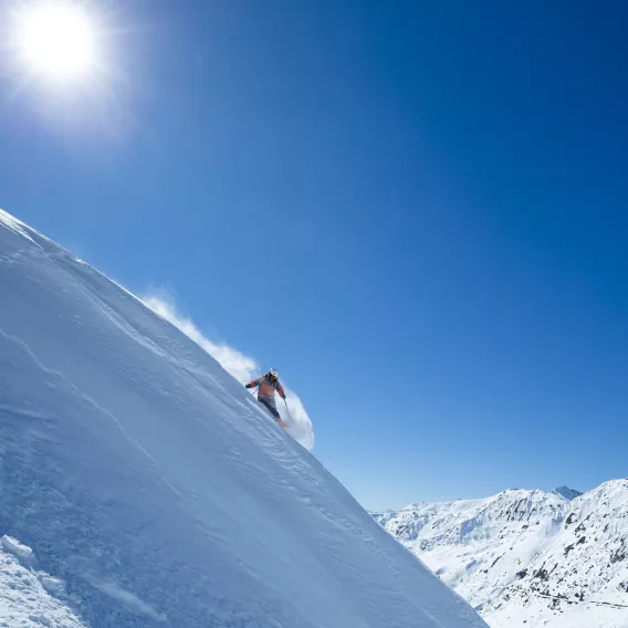 Skifahren abseits der Piste in La Plagne