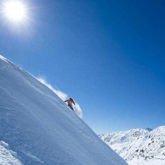 Skifahren abseits der Piste in La Plagne