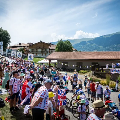 Durchfahrt der Tour de France durch die Gemeinden La Plagne Tarentaise und Aime-la-Plagne