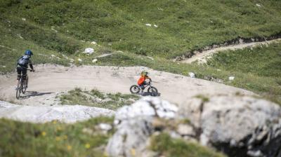 Abfahrt auf dem Bikepark park