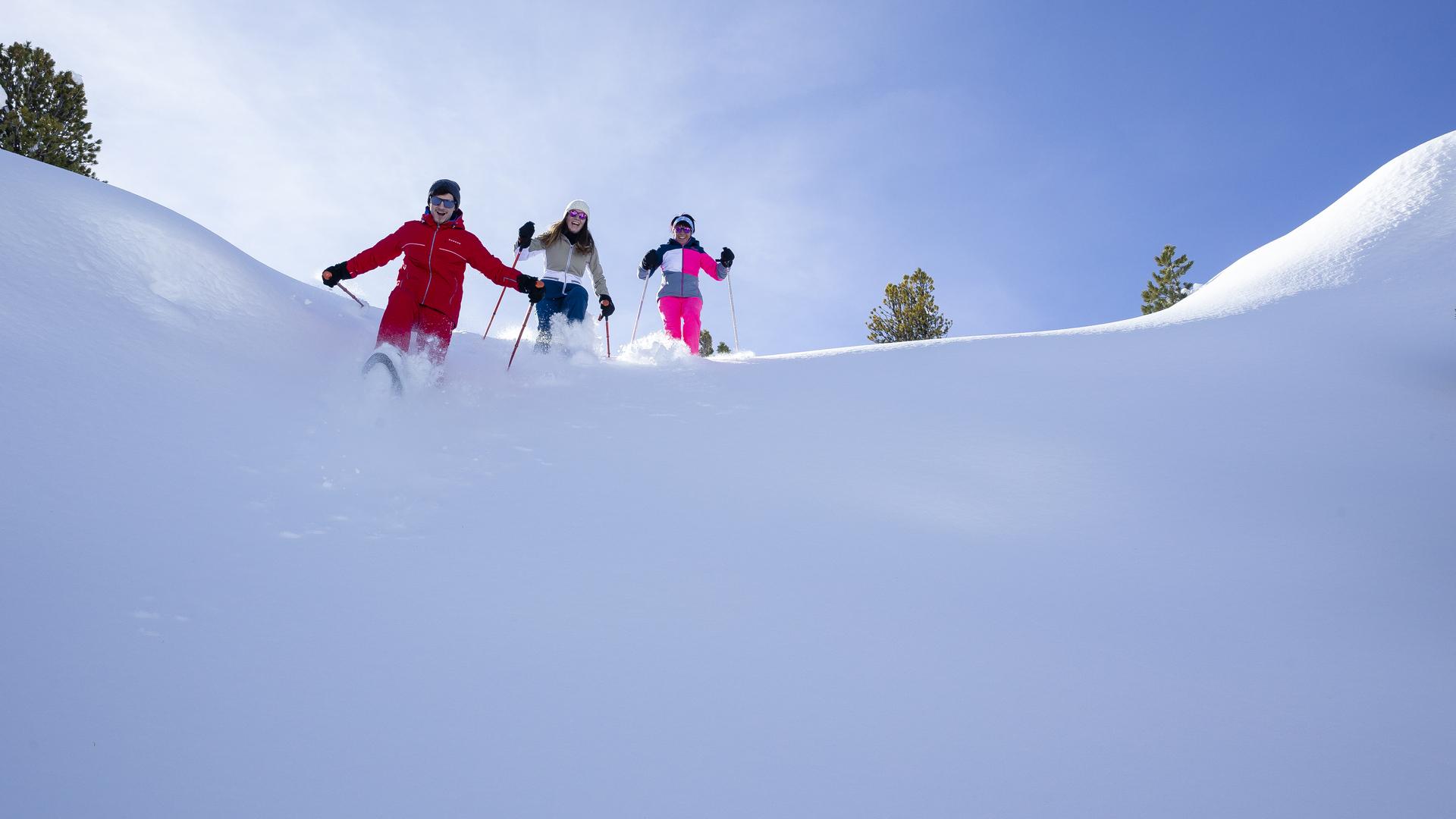 Schneeschuhwanderung durch den Pulverschnee in La Plagne
