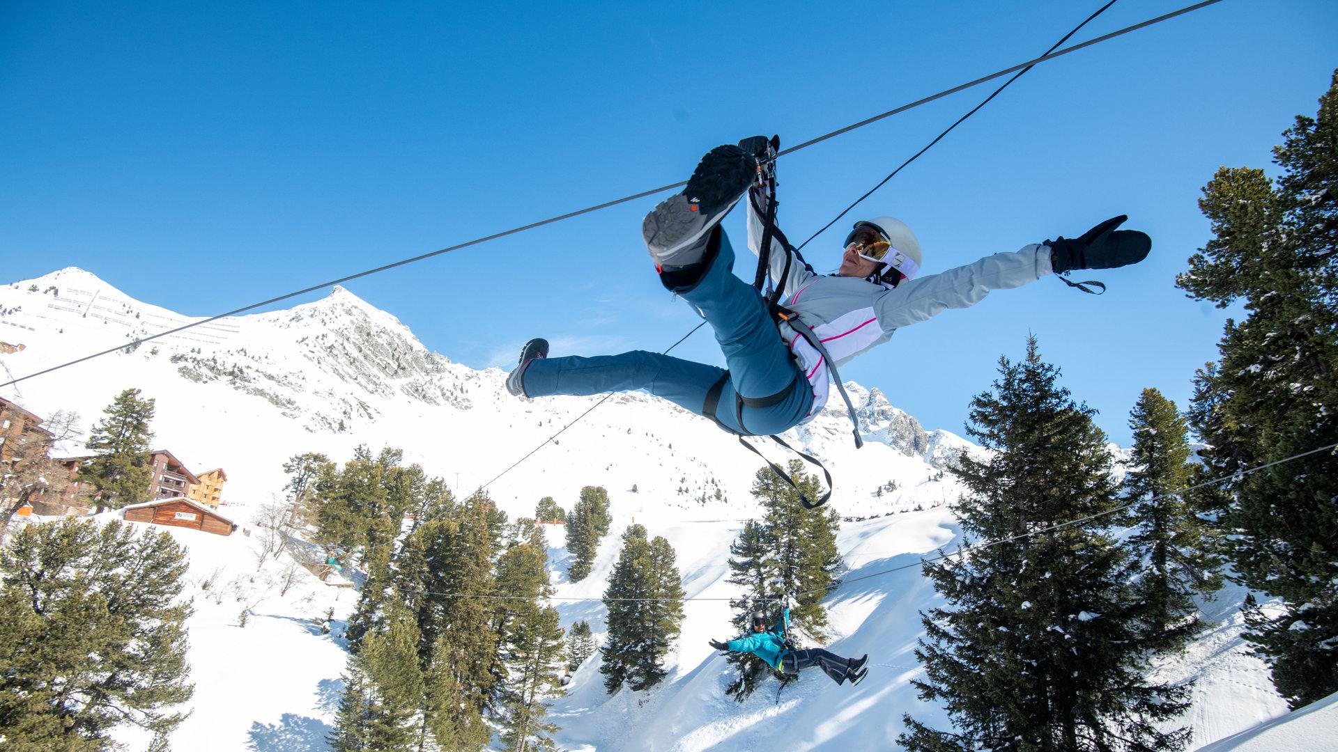 Trio von Seilrutschen in La Plagne