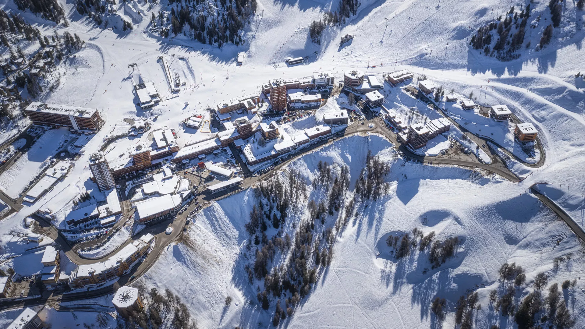 Luftaufnahme von Plagne Centre