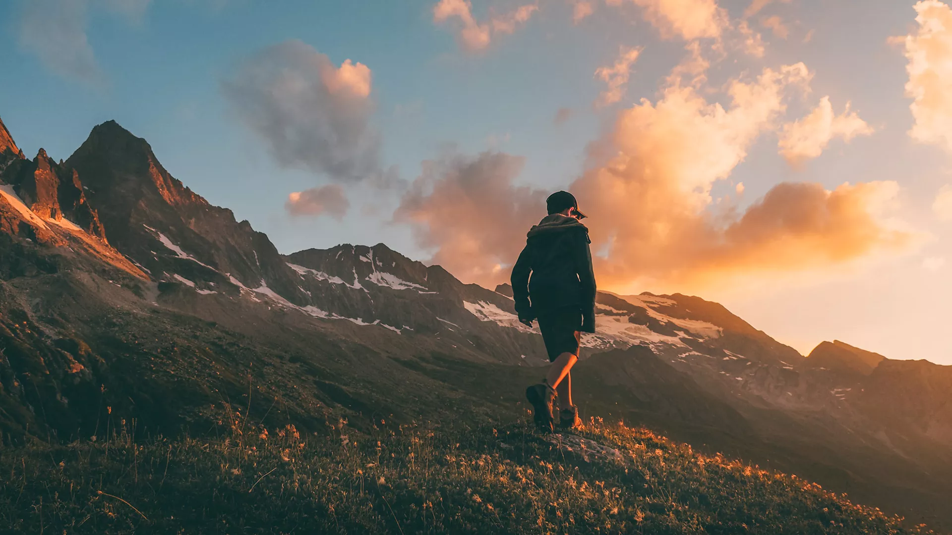 Wanderung bei Sonnenuntergang in La Plagne