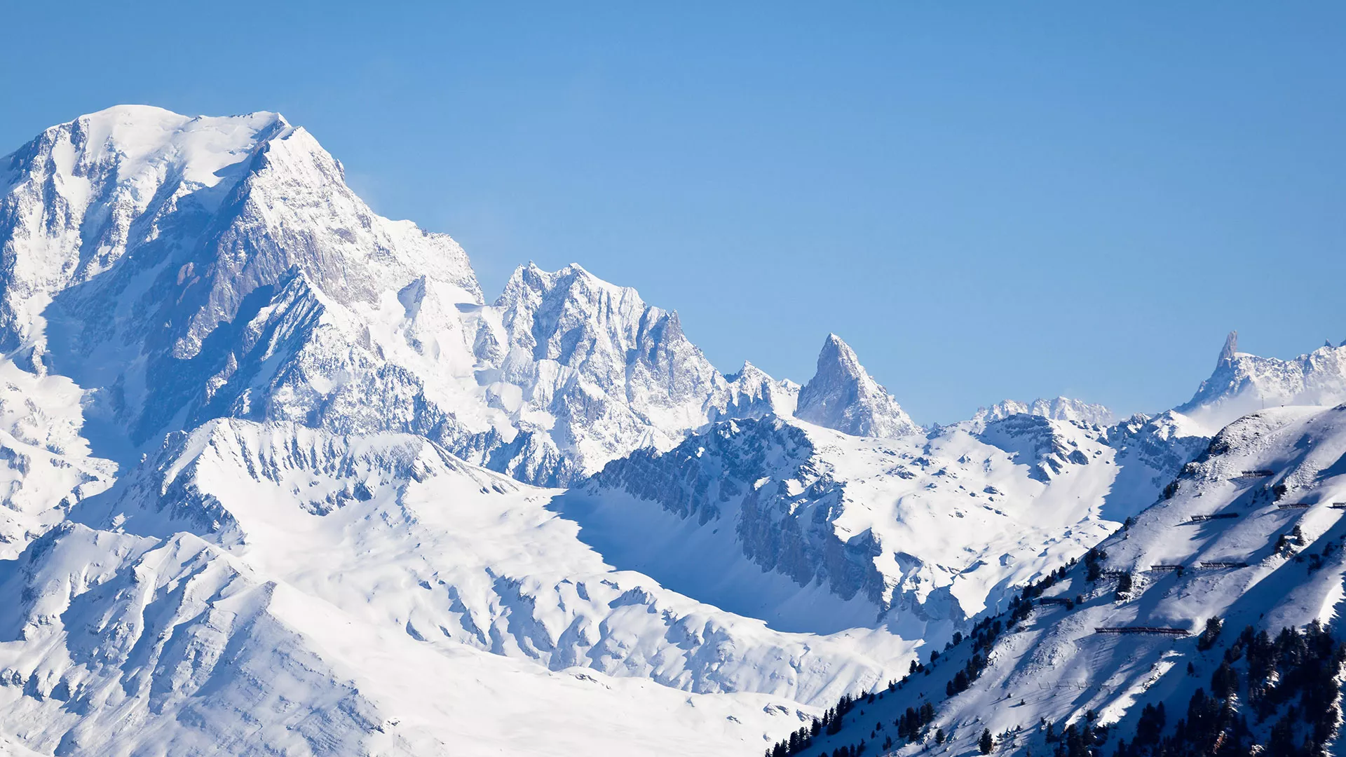 Blick auf den Mont Blanc in La Plagne