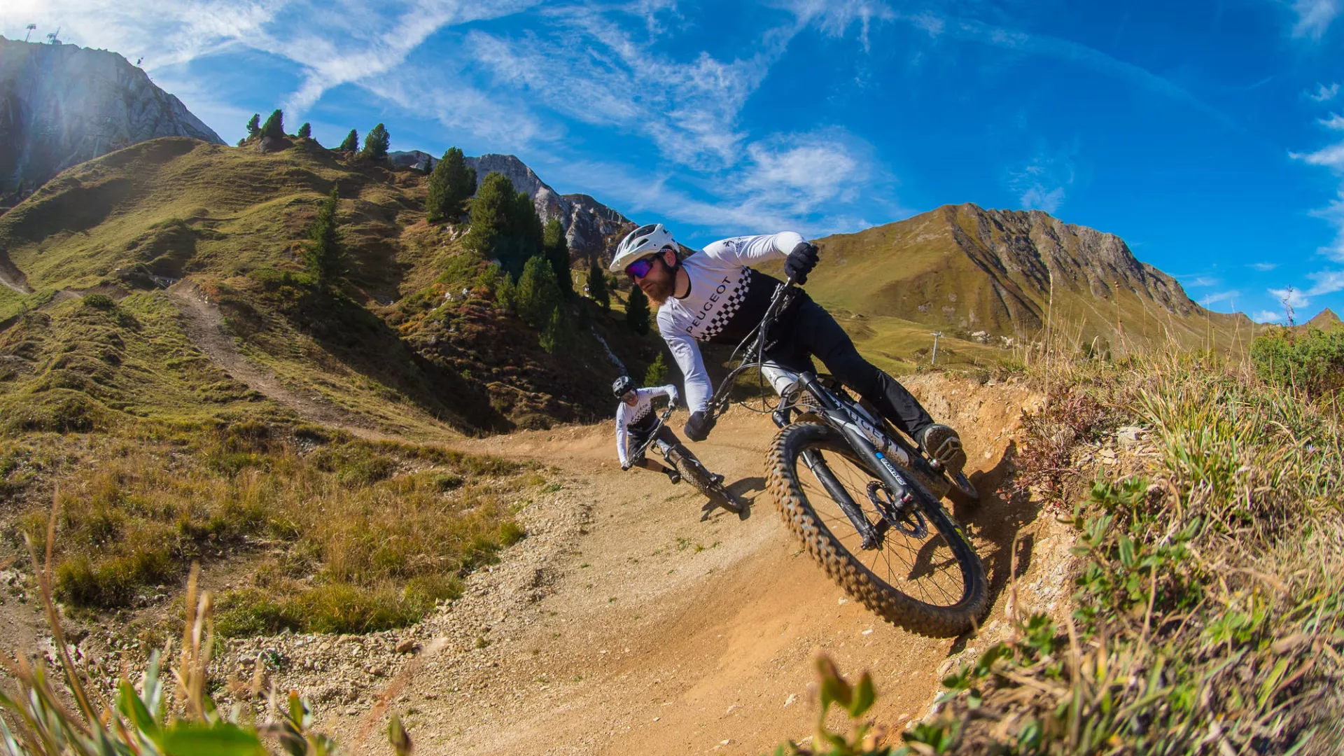 Mountainbike-Abfahrt vom Bike Park in La Plagne