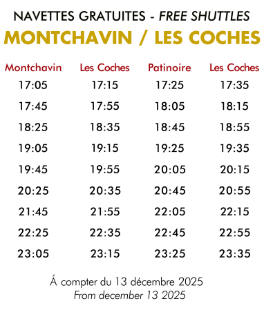 Navette gratuite Montchavin - Les Coches